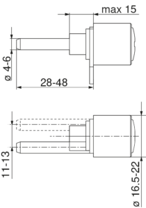 Dieses Bild zeigt die Abmessungen des Zylinderschlosses
