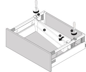 This picture shows the screwing on of the cross divider connector.