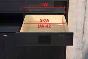 This picture shows the drawer dimensions