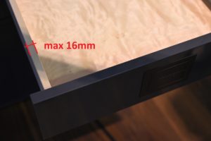 This picture shows the maximum drawer side thickness