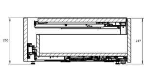 This picture shows a drawing of the maximum cabinet height as well as plinth step height